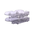 Elite Stationery House MAS 824 two-tier document tray in a translucent smoking grey plastic finish for office desks.