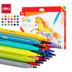 Deli C100 20 Felt Pen Washable Colors Pack Of 12/18/24 Colors 1.0 mm