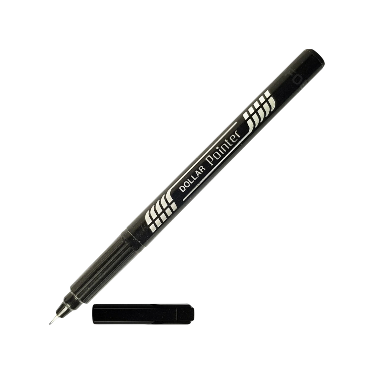 Elite Stationery House DOLLAR Pointer 0.3mm fine line fineliner pen with a sleek black barrel and matching cap