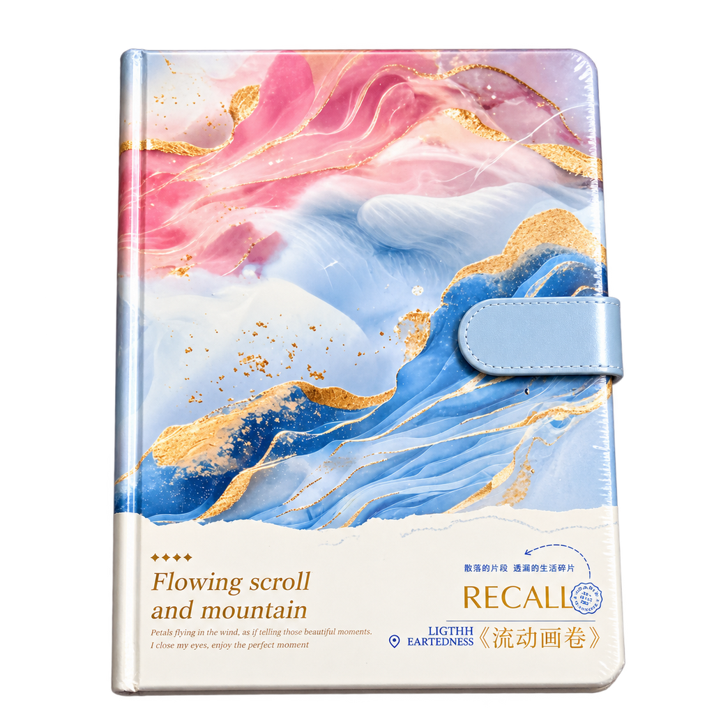 80 Sheets SIMBA A5 Hard Cover Magnetic Closure – Scroll and Mountain