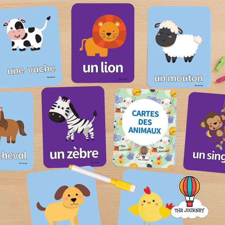 Animal Flashcards Set (4 Languages)