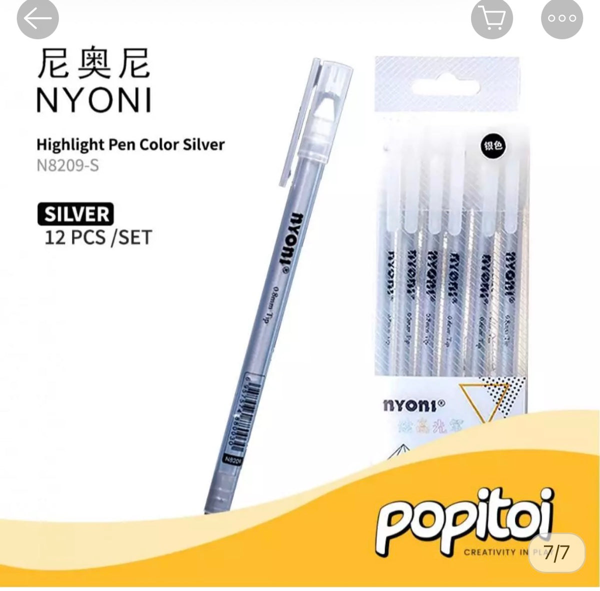 Nyoni Sliver Light Gel Pen - Art & Painting N8209