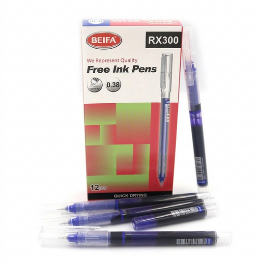 Fast-Drying Blue Ink Pen 0.38 mm – Beifa Model RX300-02B7 - 1 Pen