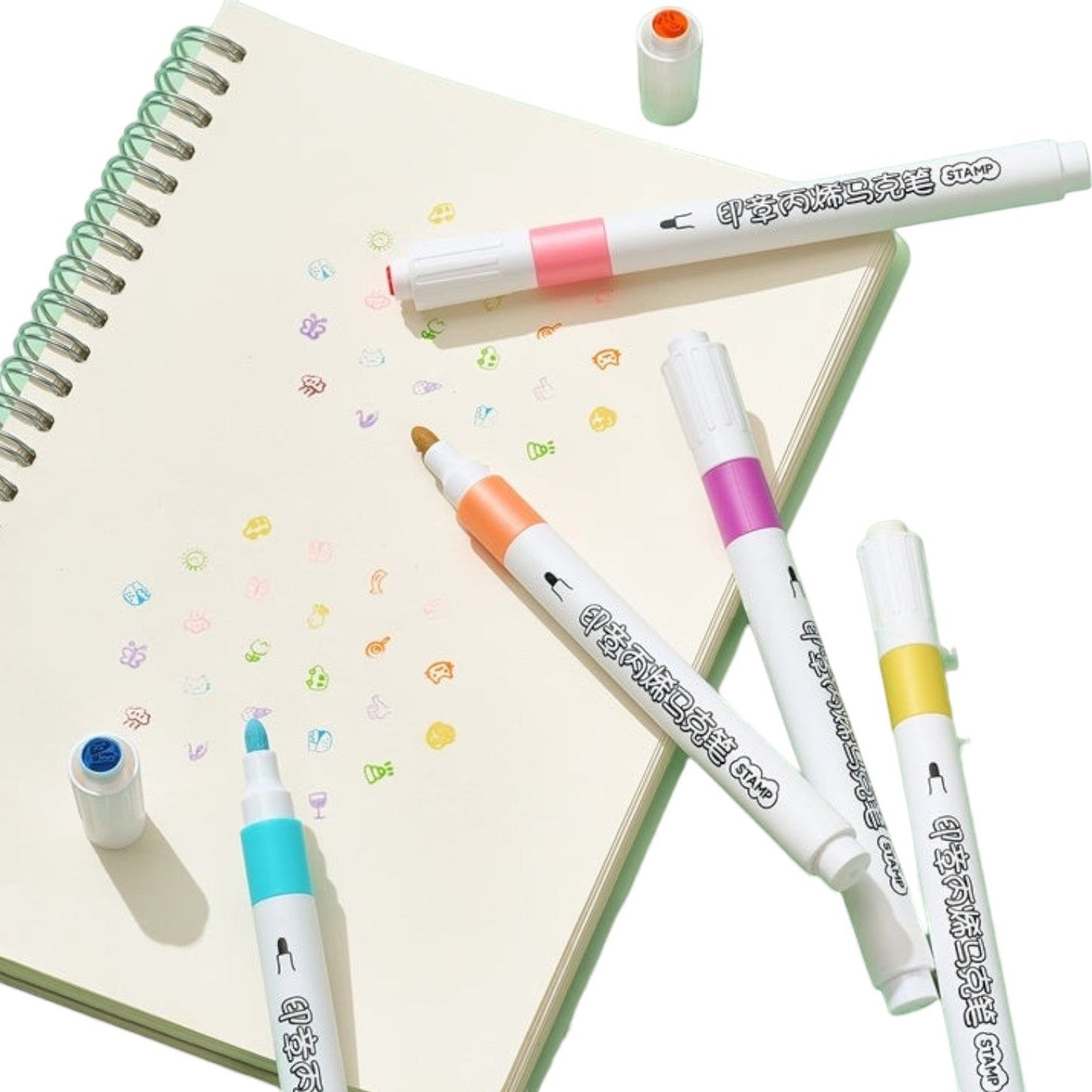 Double-Headed Stamp Highlighter Marker Pen Set 48 Color Highlighter Marker Pen