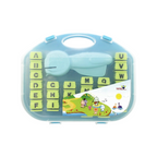 Elite Stationery House 26 piece alphabet craft punch set with handle in a blue plastic storage case for paper crafting