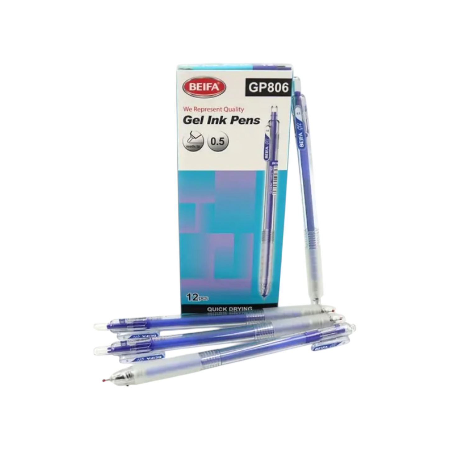 Automatic blue gel pen 0.5 mm GP806 756211 Beifa - 1 Pen