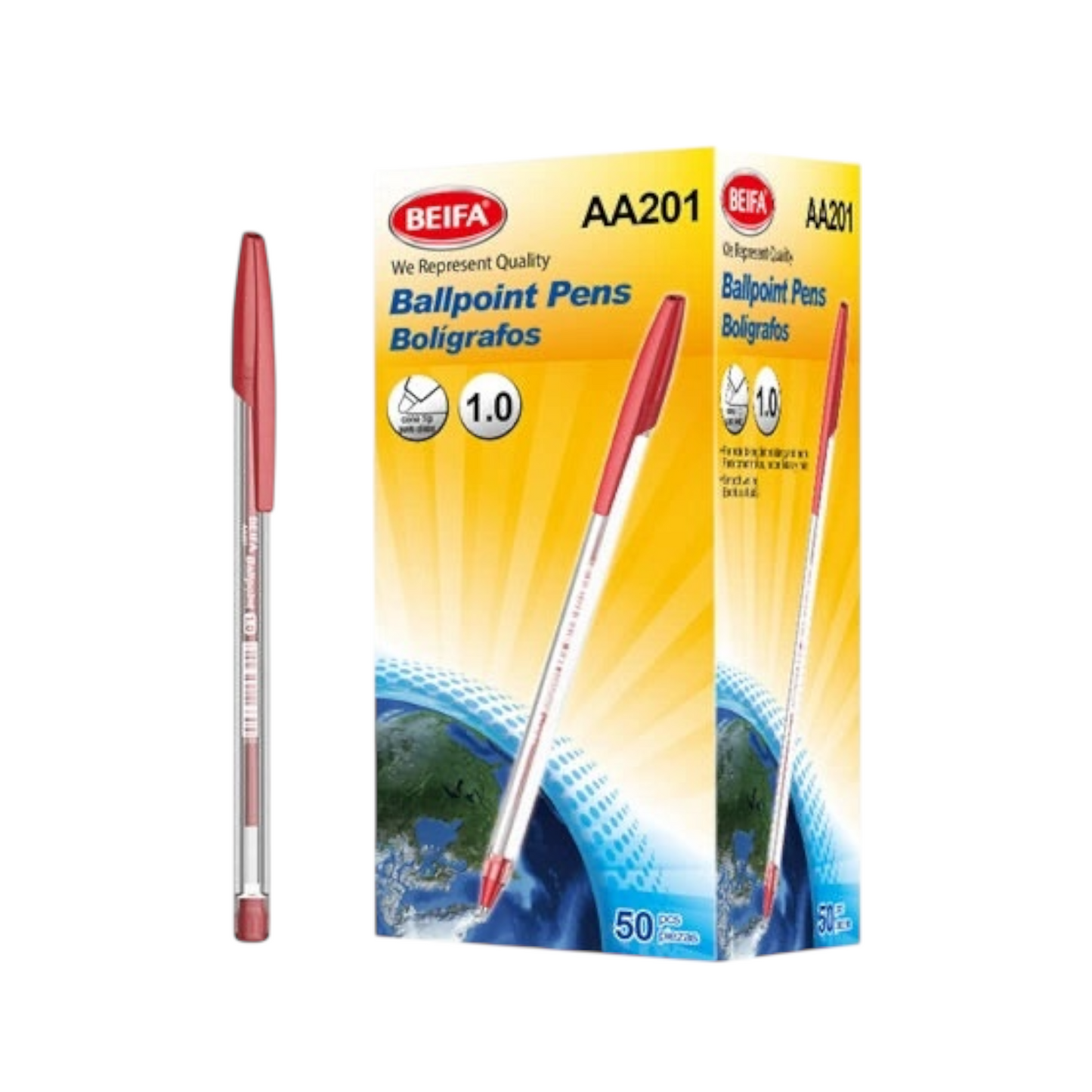 Ballpoint Pen 1.0 mm – Beifa Blue & Red - AA201-03XE - 1 Pen