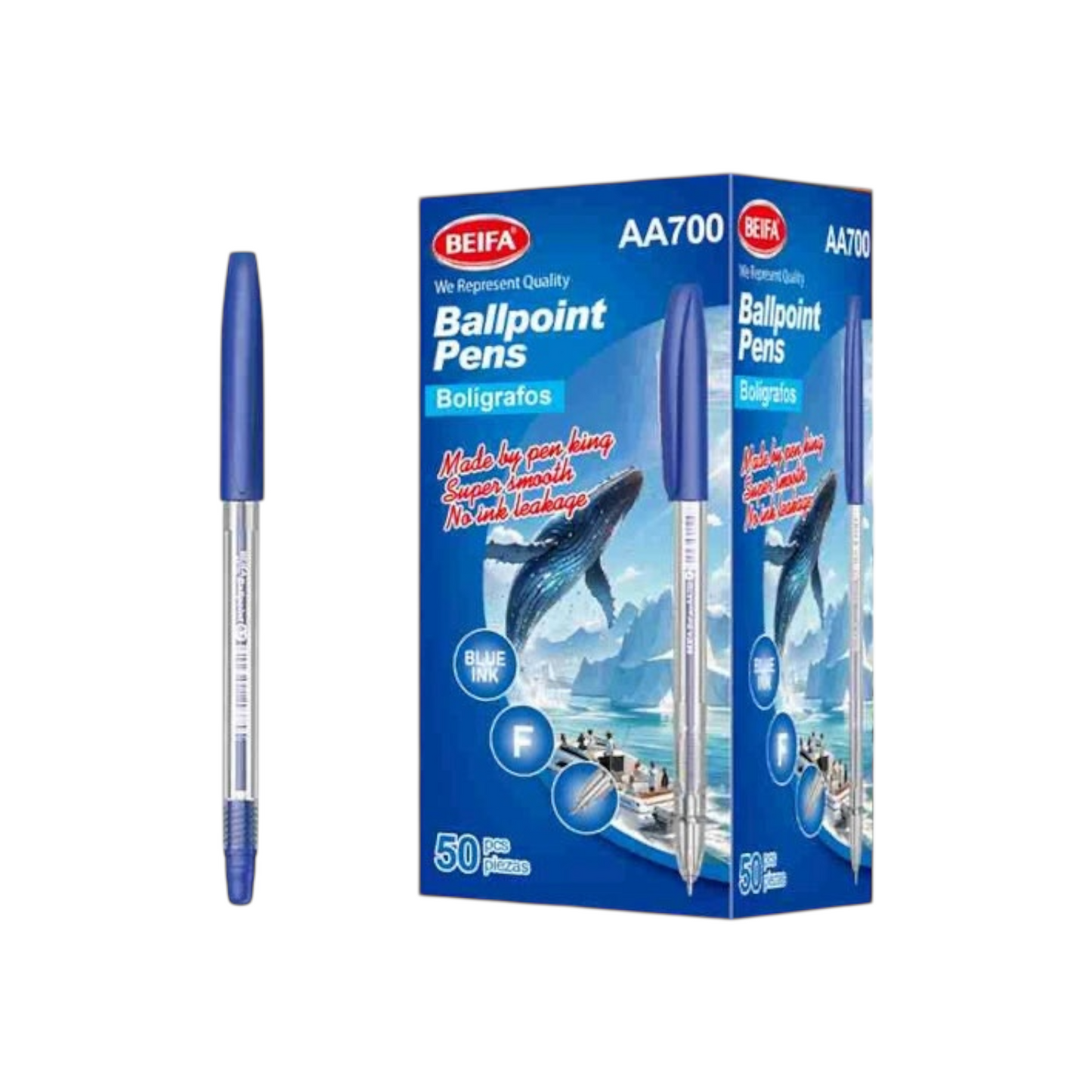 Beifa Blue & Black Ballpoint Pen 0.7 mm – Model AA700-50B2 - 1 Pen