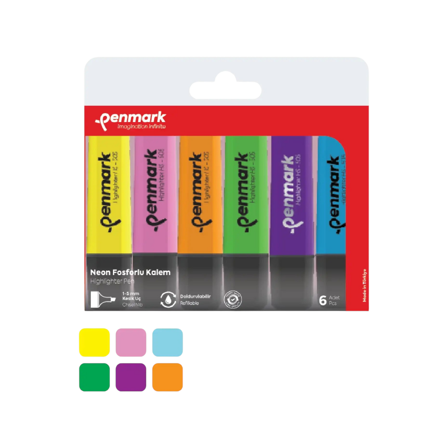 Penmark Highlighter Pen 6  Mixed Color