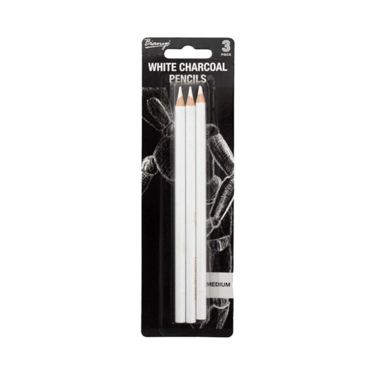 Bianyo White Charcoal Pencils Set, 3 Pieces