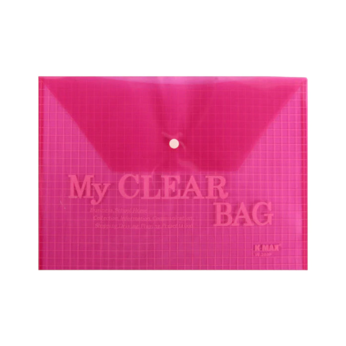 My Clear Envelope Folder with Button, Size A4 - W-209FC