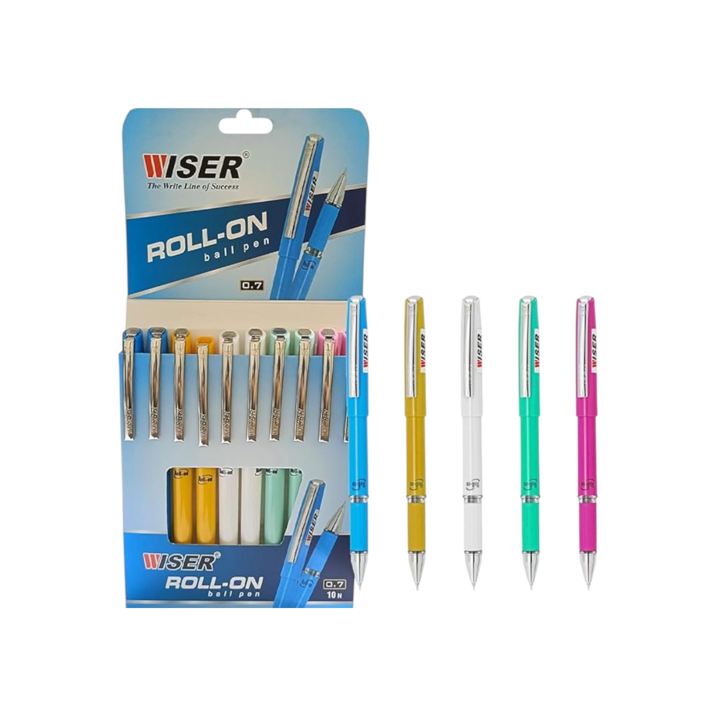 Wiser Roll On pen set of 10 pens -Blue