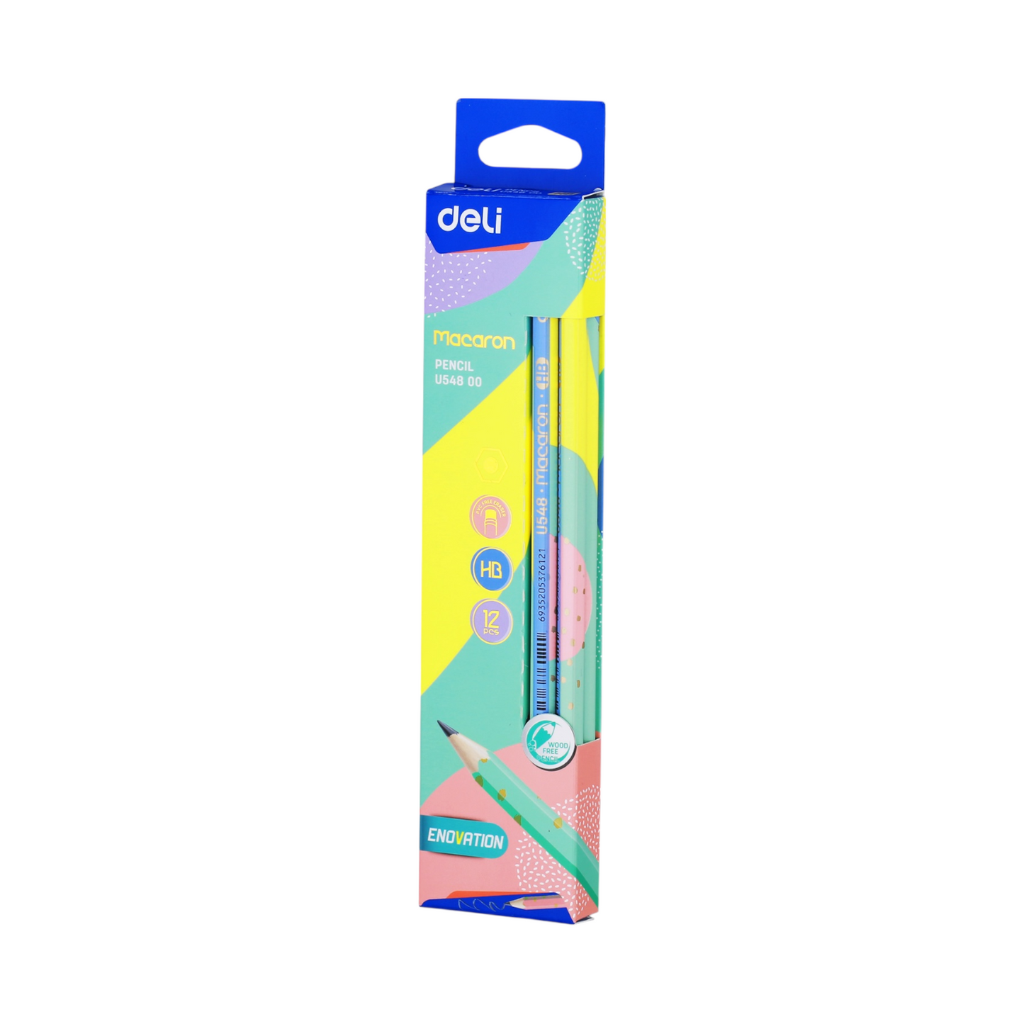 Deli Pencils - HB 2.2mm Hexagonal with Eraser Tip - Macaron