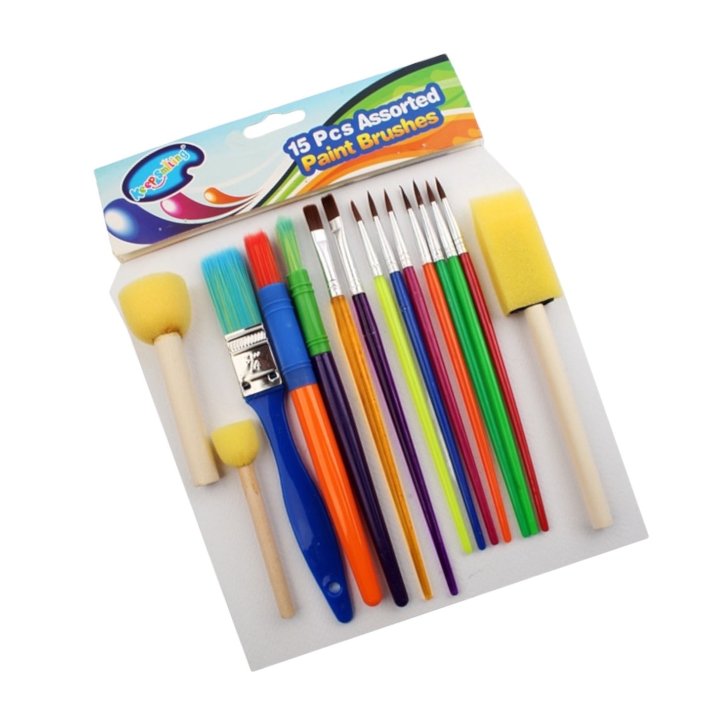 12-Piece Painting Brush Set + 3-Piece Coloring Sponge Set