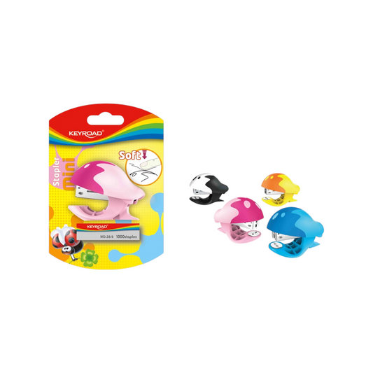 Keyroad Soft Mini Stapler 20 Sheets + Box of 6/26 Staples, 1 Piece on Card – Model KR971301