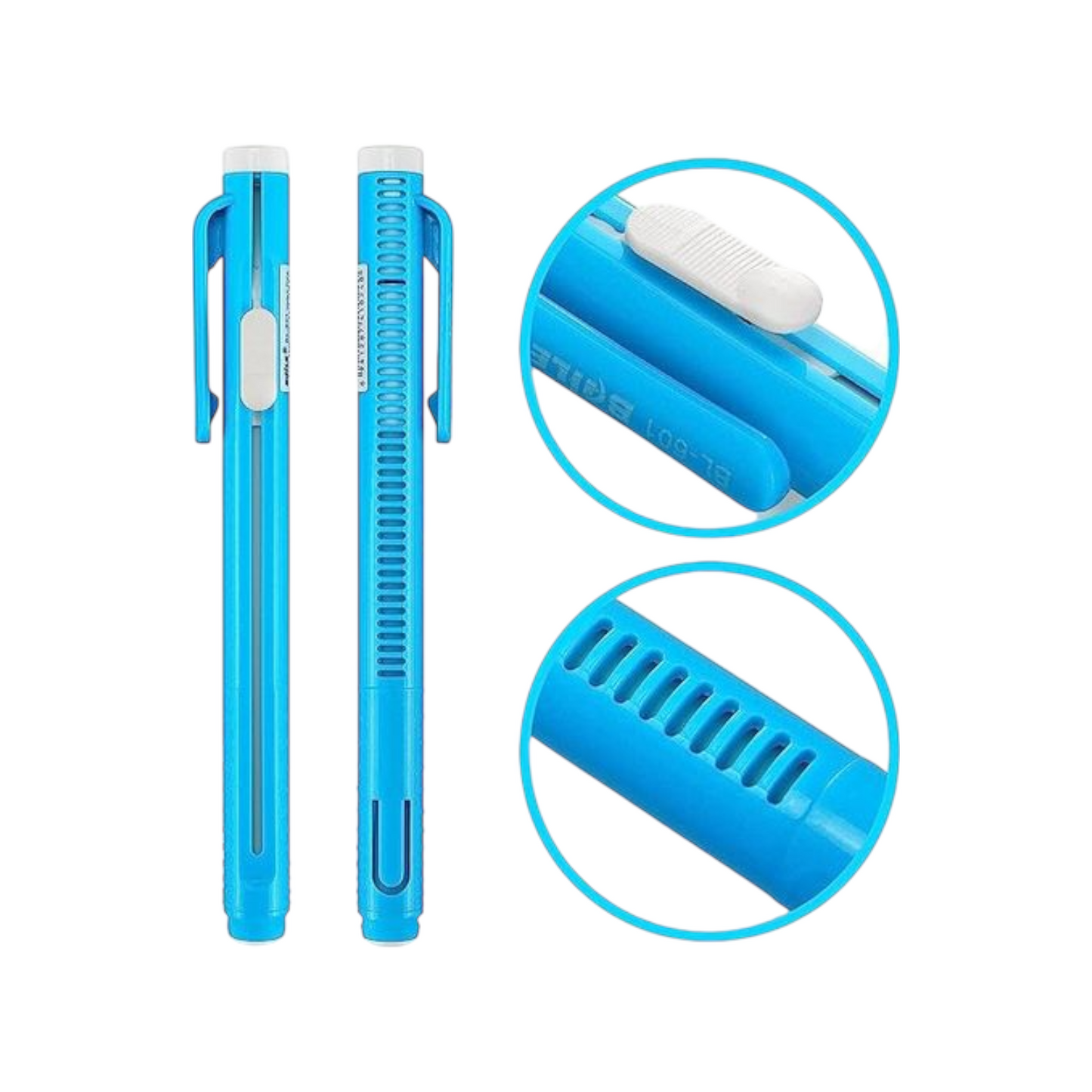 Retractable Click Eraser Pen Shell + Eraser, Mechanical Eraser Pencil