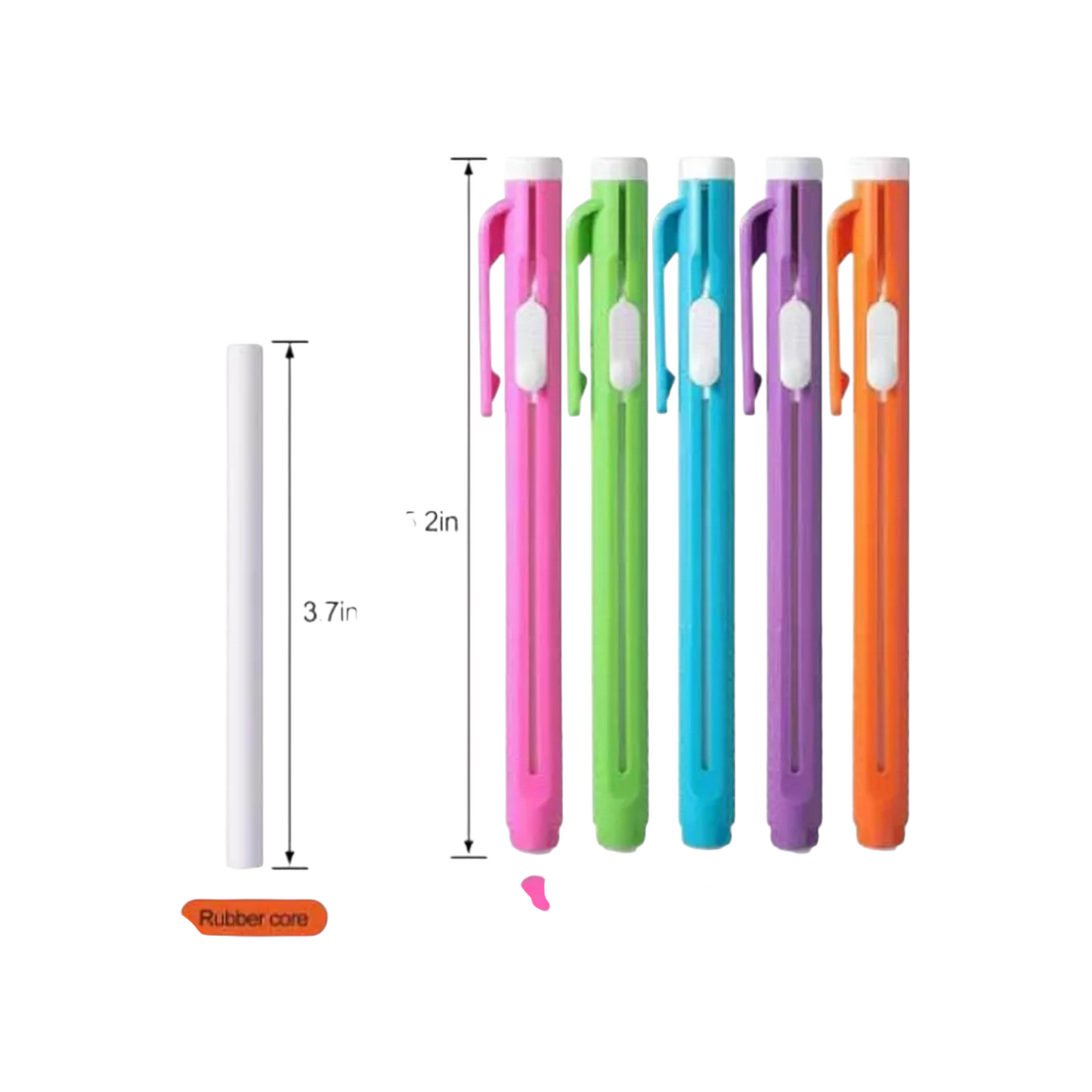 Retractable Click Eraser Pen Shell + Eraser, Mechanical Eraser Pencil