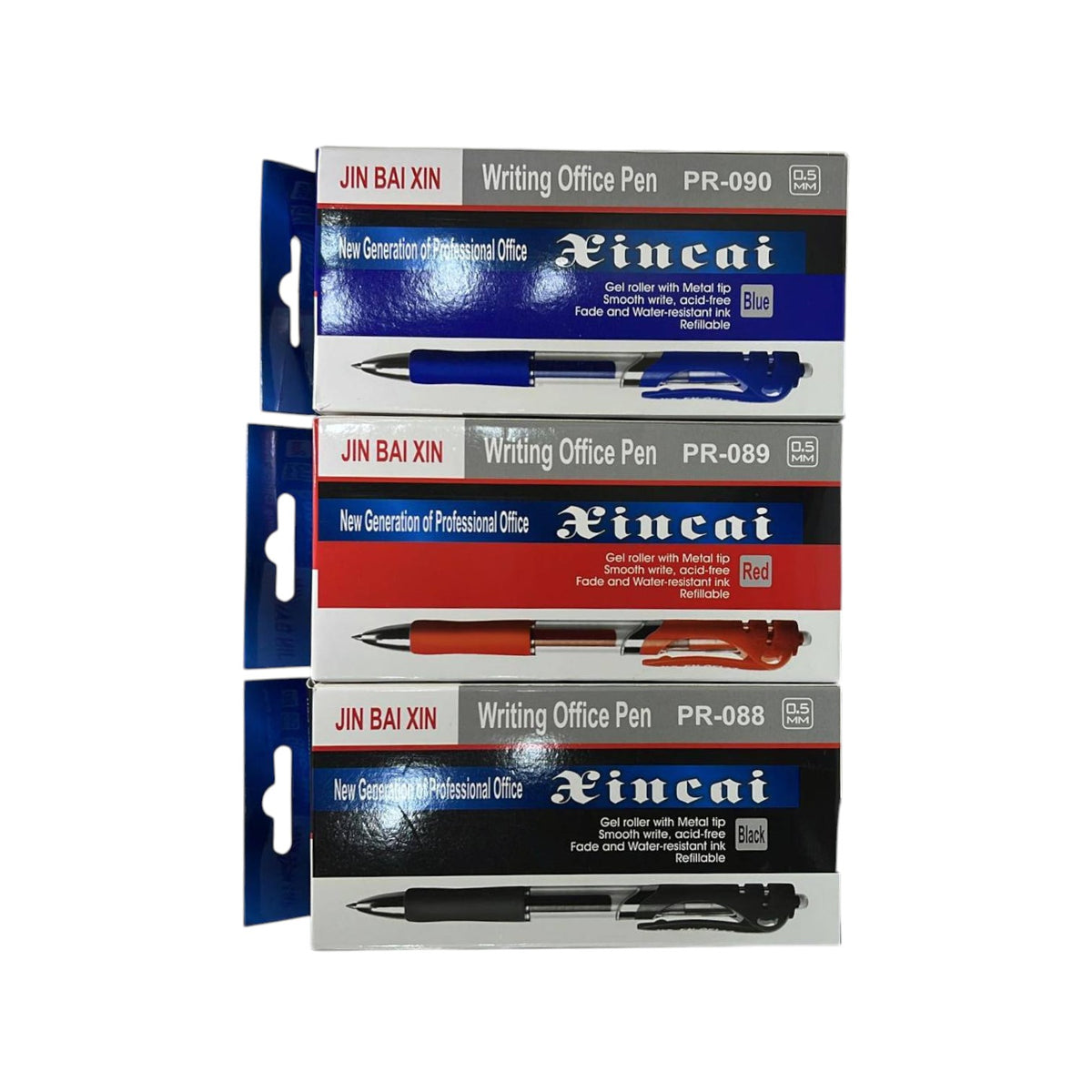 Xincai Retractable Gel Ink Ball Pens, Fine Point, 0.5mm