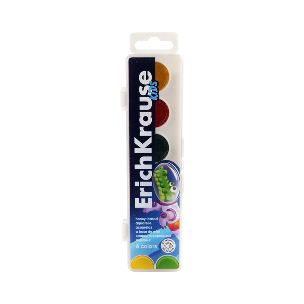 Plastic Watercolor Paint Set – 6 Colors – Erich Krause