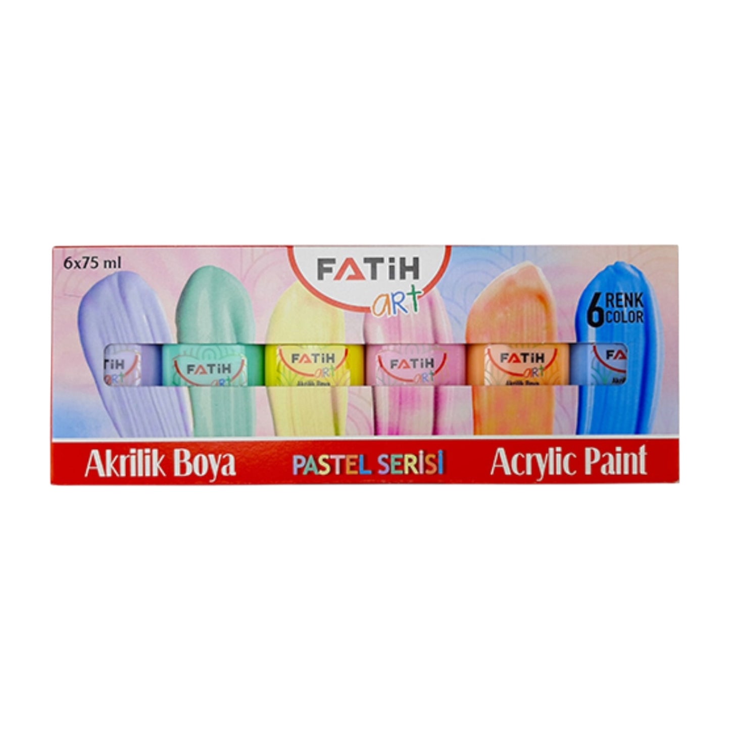 Fatih 55510 acrylic pastel Paint, 75 ml – Set of 6 Colors