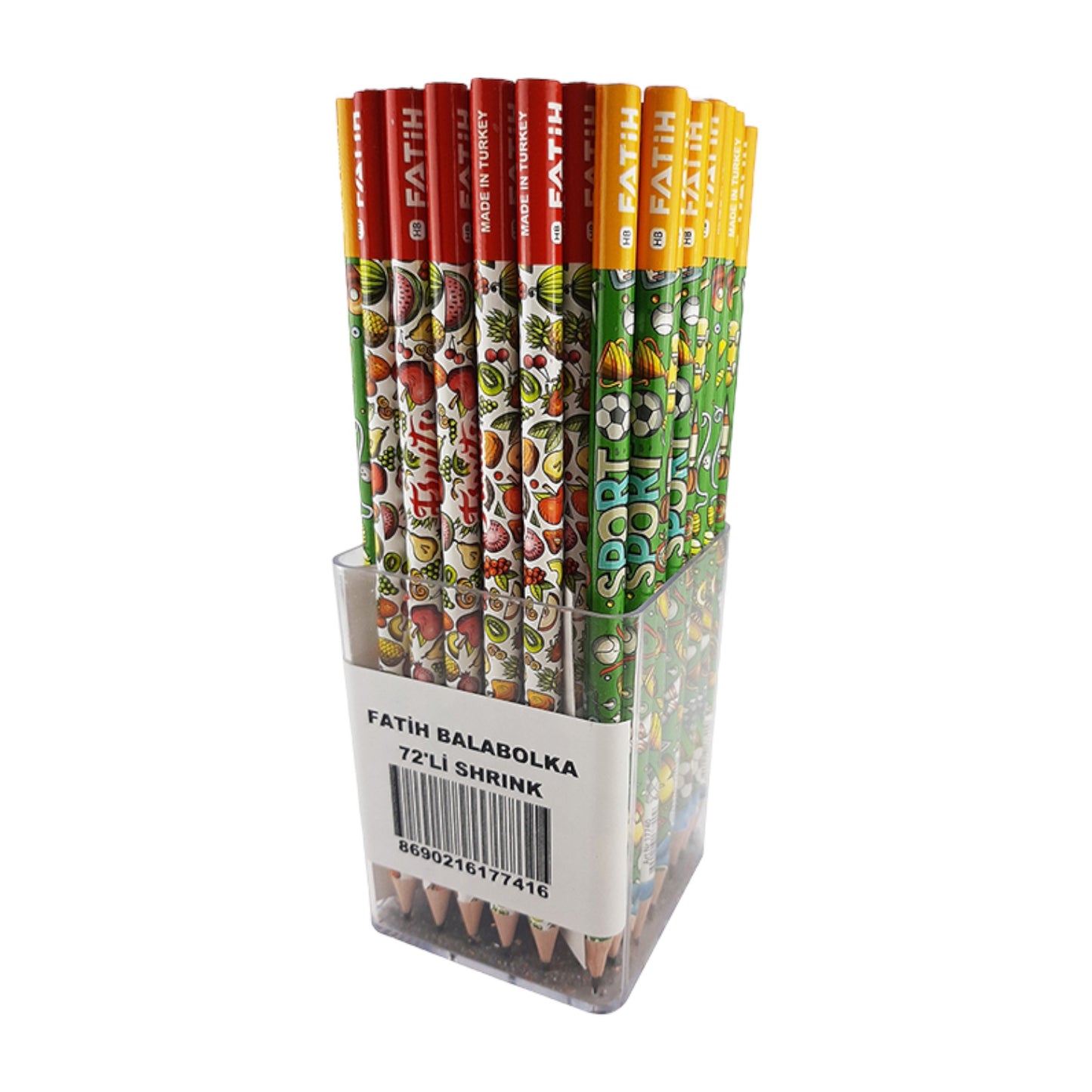 Fatih 17740 (HB) Graphite – 72 Pencils (Fruits & sports)