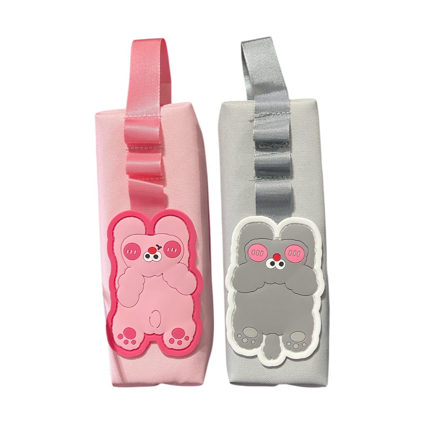 Bear Printed Plastic Pencil case With Pen holder With Metal zipper