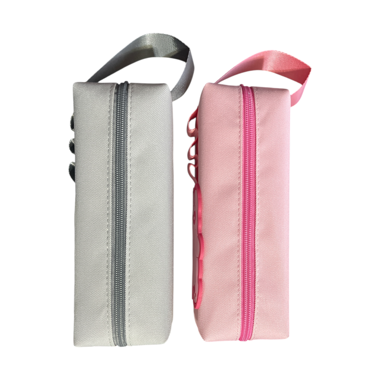 Bear Printed Plastic Pencil case With Pen holder With Metal zipper