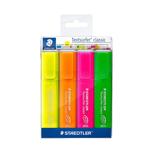 Staedtler 364 PWP Highlighter, Pack of 4, Neon