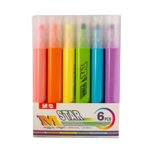 M&G AHMV7671 Highlighter, Pack Of 6, Multi Color