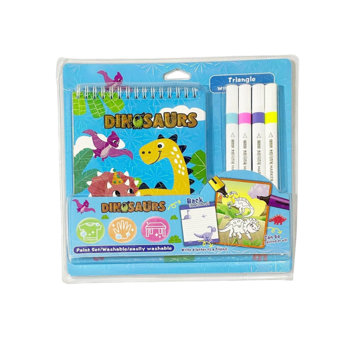 Writing Set with Washable Markers, Spiral, Letter Writing Paper