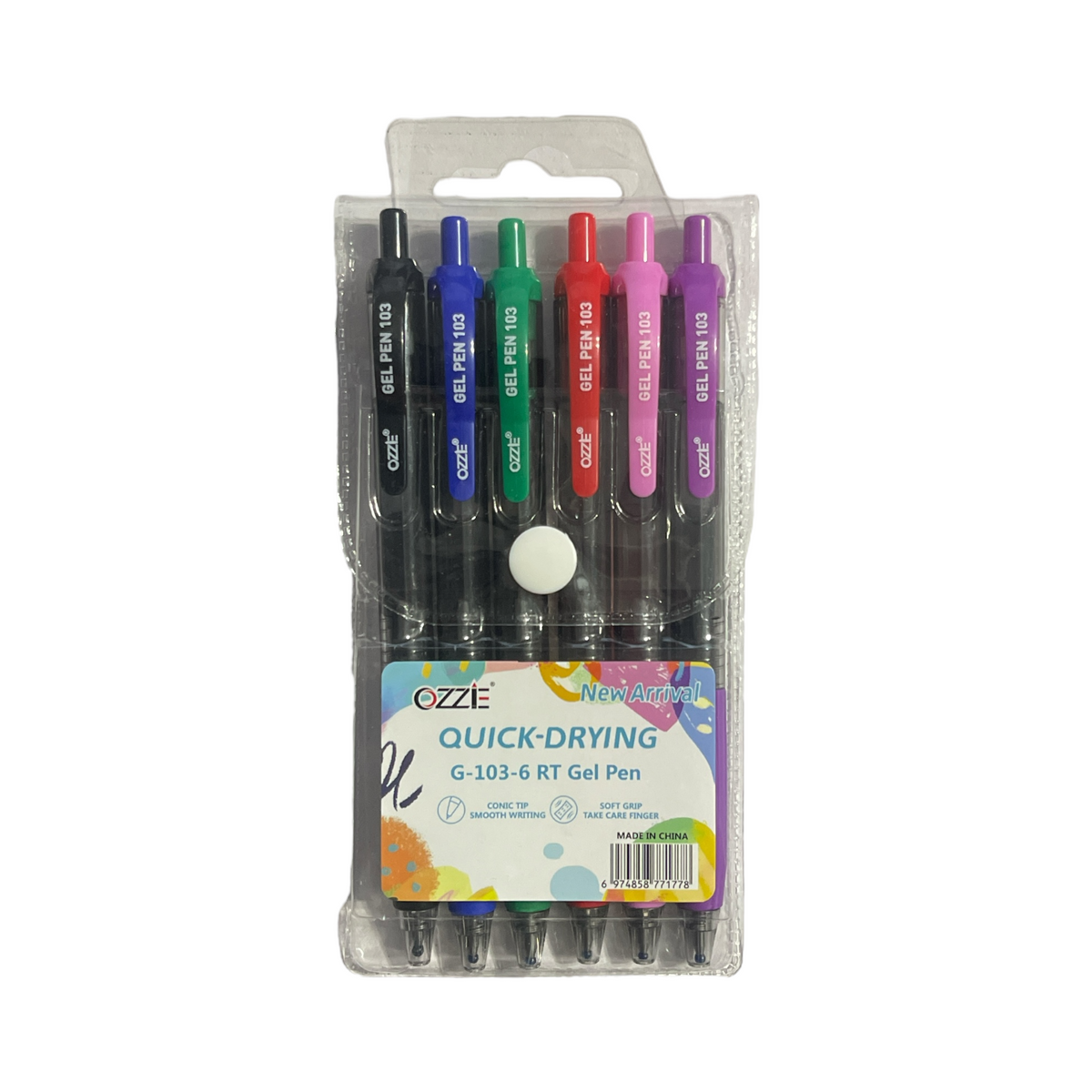 OZZIE Fast-Drying Gel Pen 0.7 mm – Set of 6 Pieces