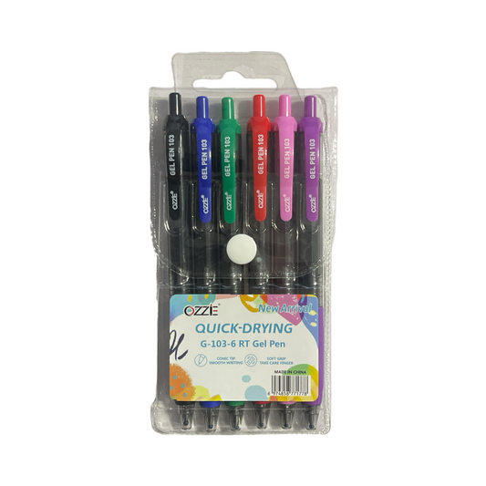 OZZIE Fast-Drying Gel Pen 0.7 mm – Set of 6 Pieces