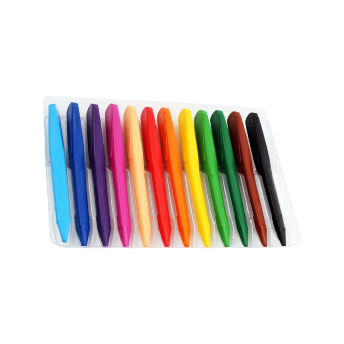 12 Colors Plastic Wax Crayons Pack - Keyroad KR972748