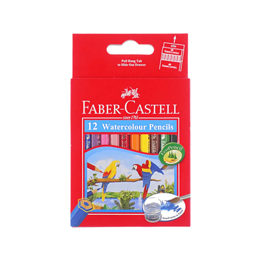 Faber Castell Short Watercolor Pencils, Carton Box, Pack of 12