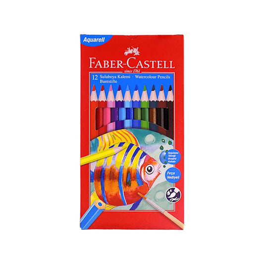 Faber-Castell Watercolor Eco Coloring Pencils Box of 12 + Free Brush