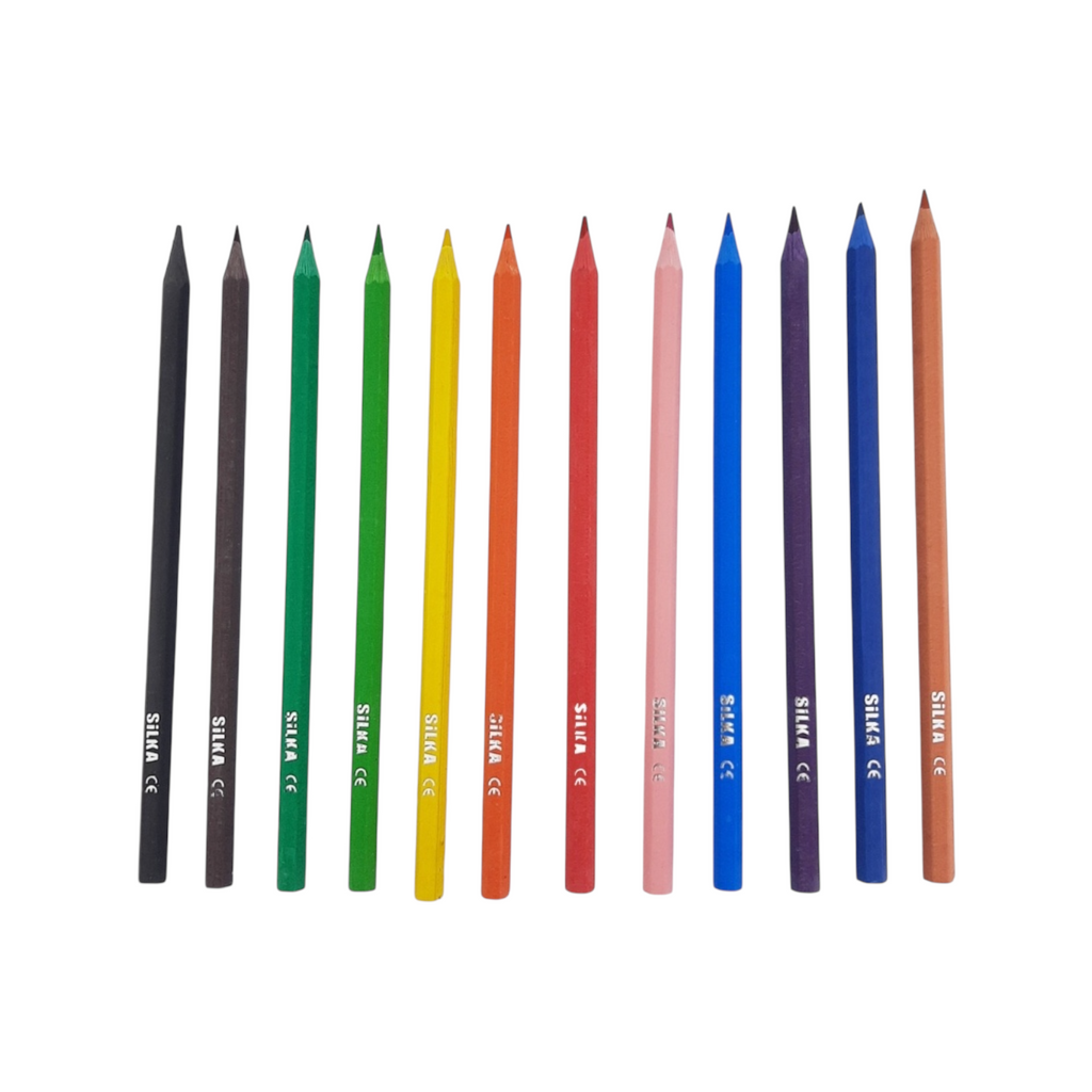 Silka Long Color Pencil In A Jar Set Of 12 Colors