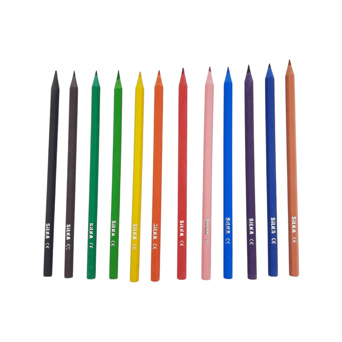 Silka Long Color Pencil In A Jar Set Of 12 Colors