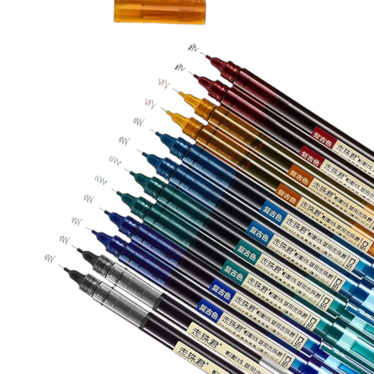 12 Pieces Rolling Ball Pens, Quick-Drying Ink 0.5 mm Extra Fine Point Pens