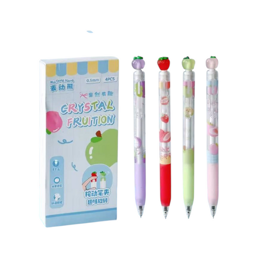 4 Pcs/Pack Creative Fruit-Shaped Gel Pens Rotatable