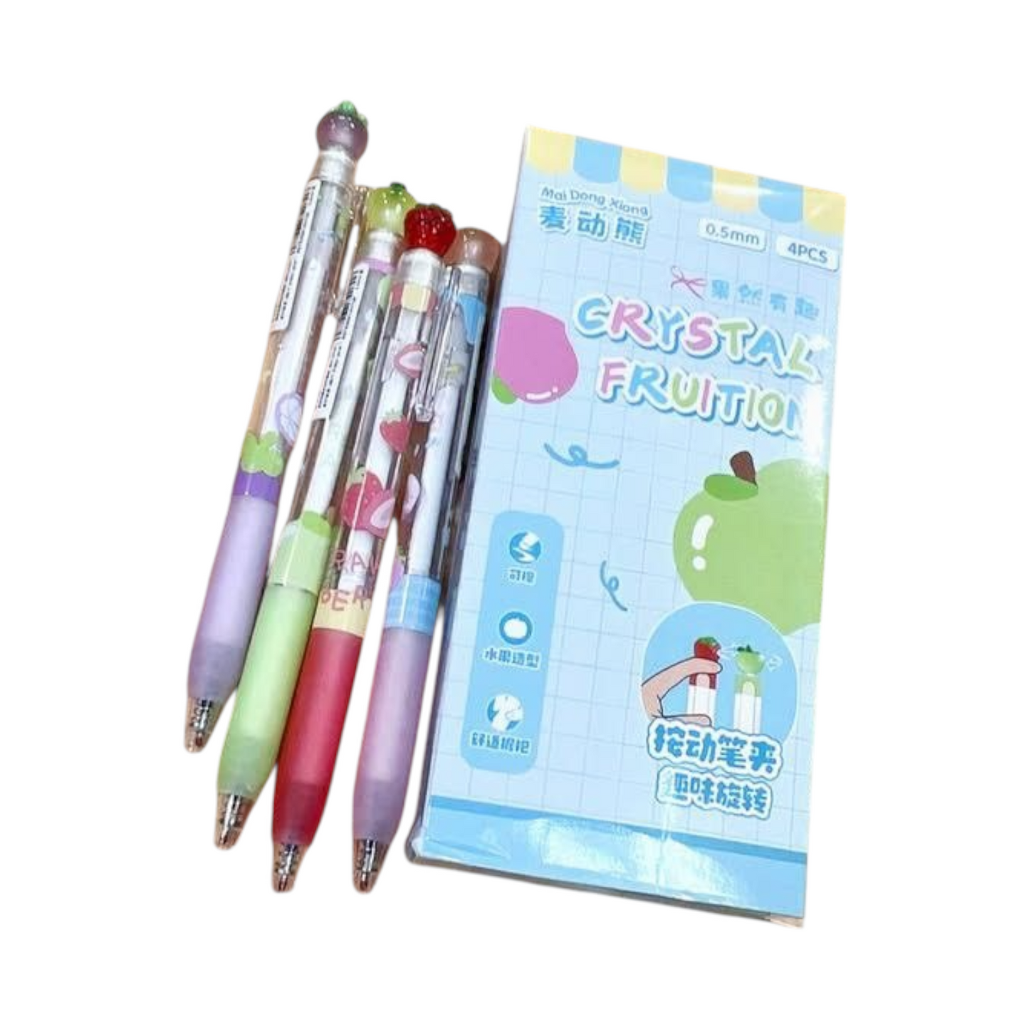 4 Pcs/Pack Creative Fruit-Shaped Gel Pens Rotatable