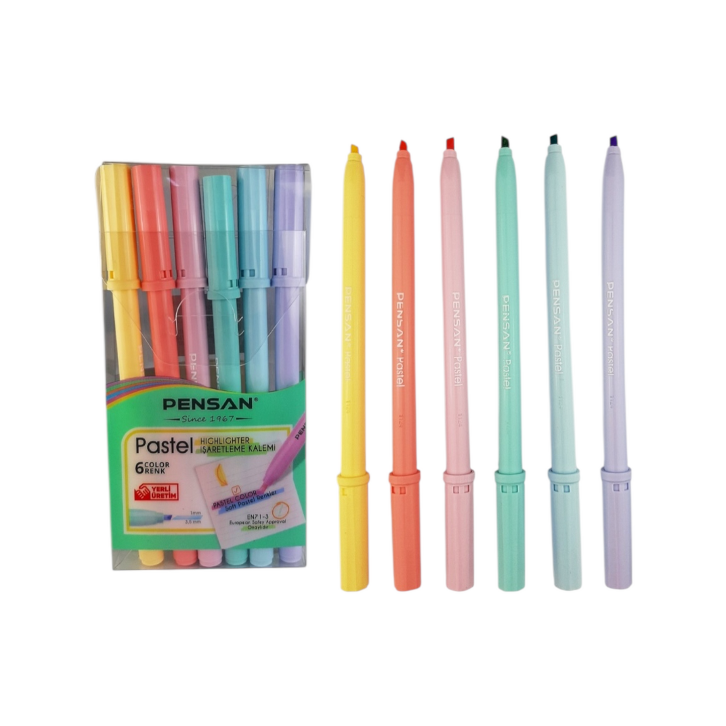 Pensan Highlighter Pastel Set 6 pieces