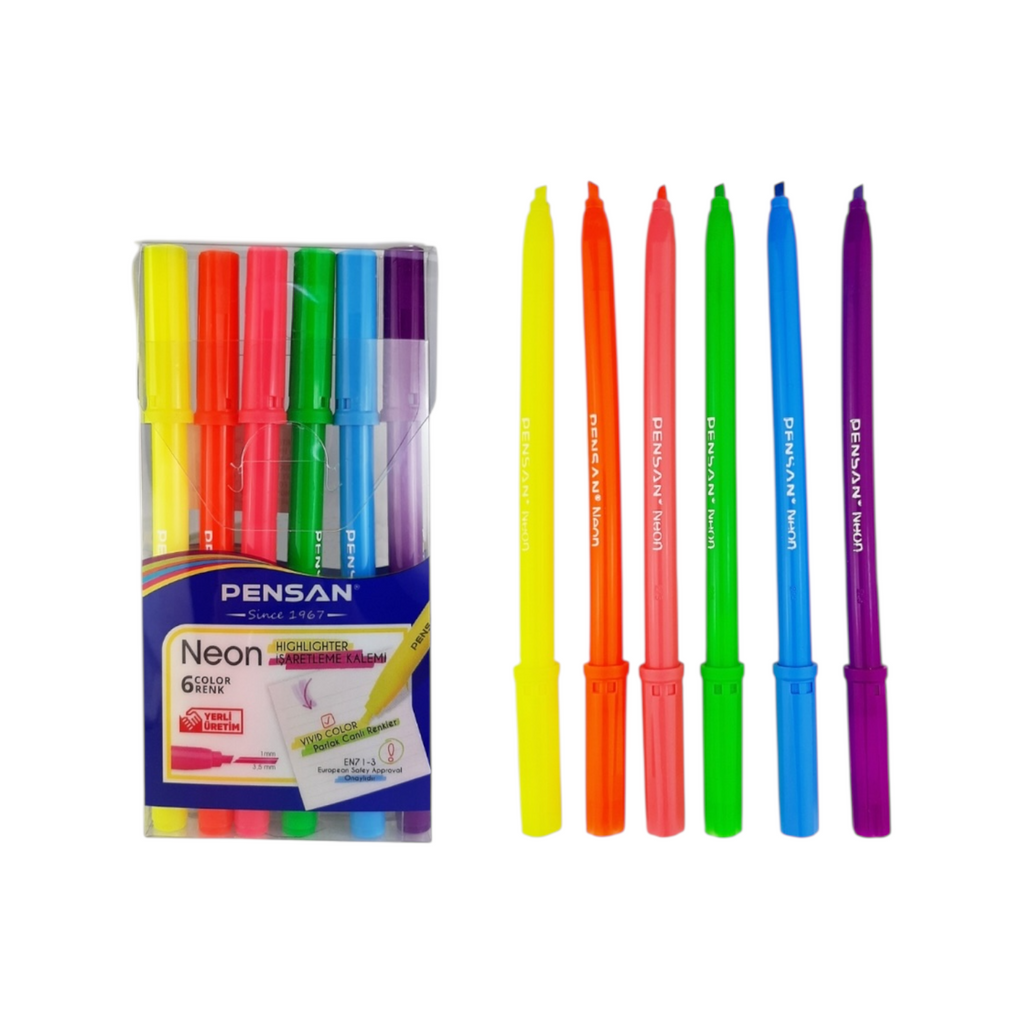 Pensan Highlighter Neon Set 6 pieces – 99095