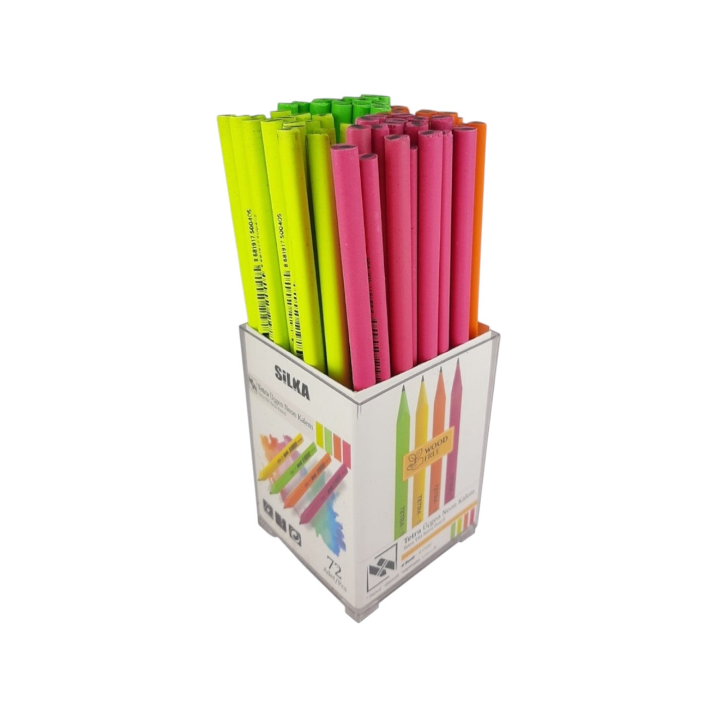 SILKA -TETRA- HB Pencil – stand 72 Pencils – NEON colors – TSN