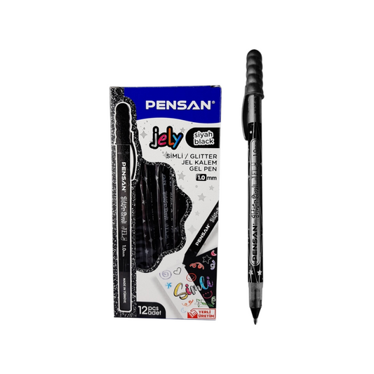 Pensan Glitter Jely  pen 2801, set of 12 pens – 1 mm