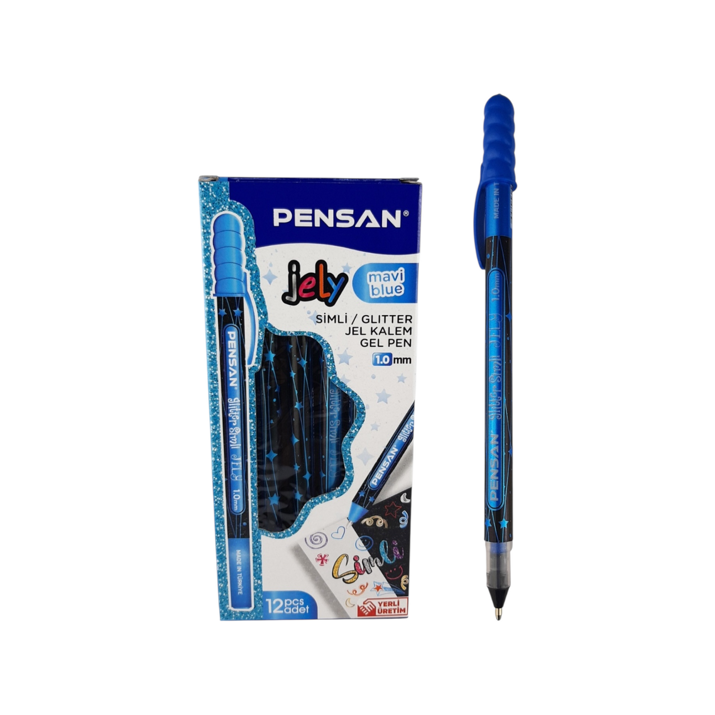 Pensan Glitter Jely  pen 2801, set of 12 pens – 1 mm