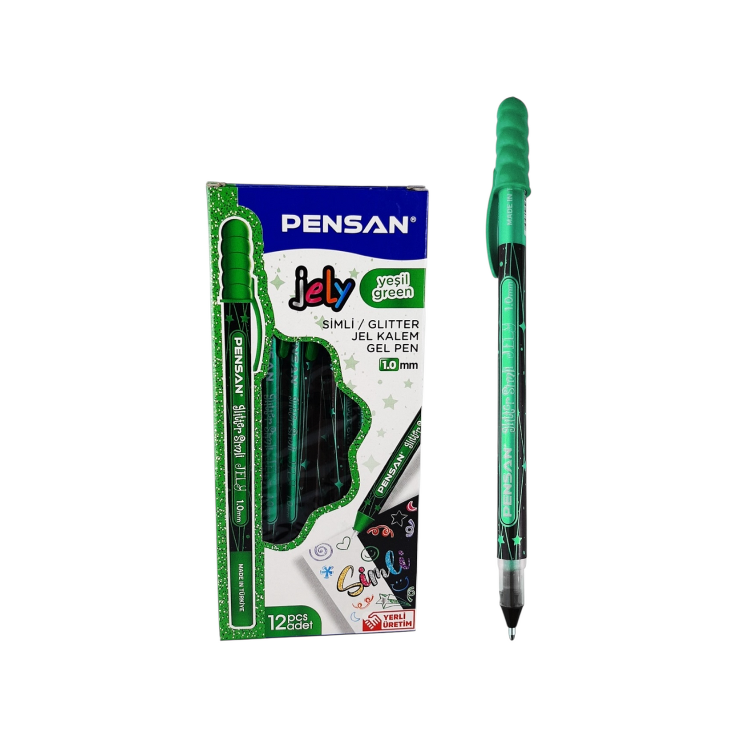 Pensan Glitter Jely  pen 2801, set of 12 pens – 1 mm
