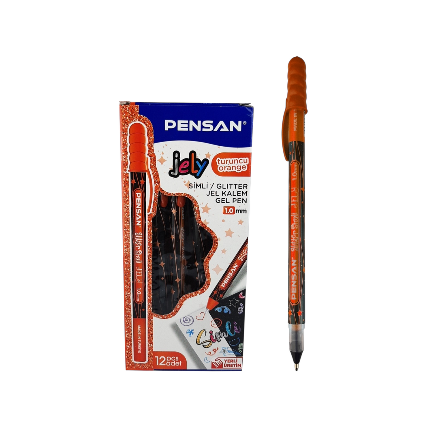Pensan Glitter Jely  pen 2801, set of 12 pens – 1 mm