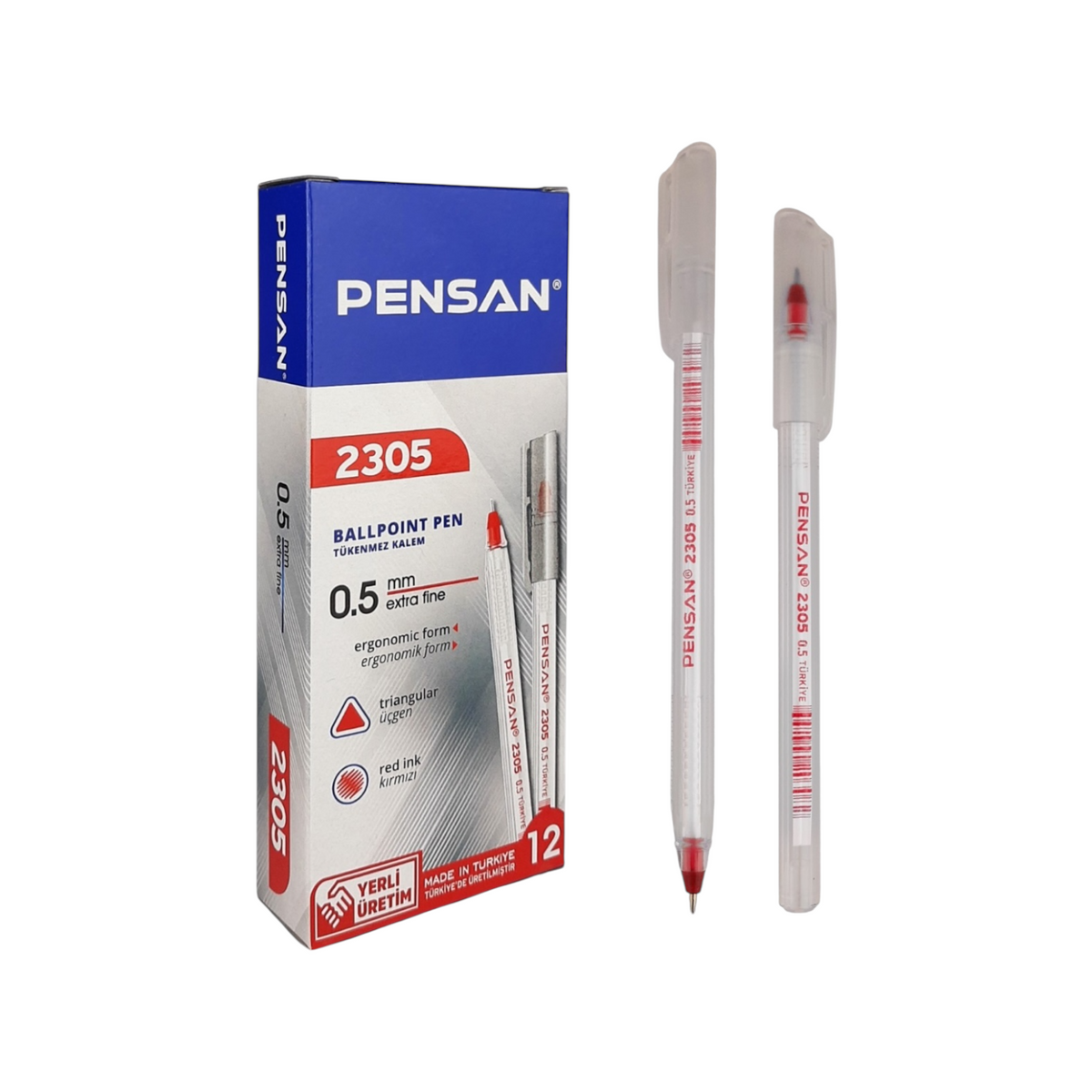Pensan 2305 – 0.5 mm. Ballpoint Pen – Pack of 12
