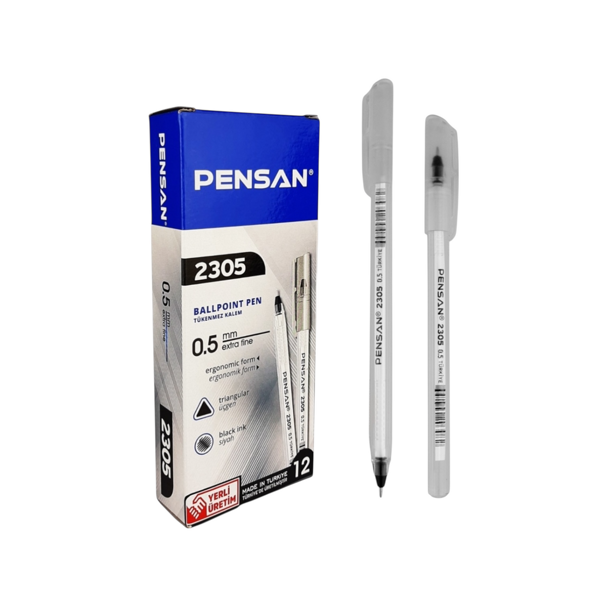 Pensan 2305 – 0.5 mm. Ballpoint Pen – Pack of 12