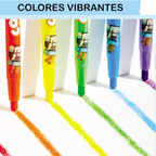 Deli Twistable Crayon Round Barrel, Full Length, 12 Colors, Smooth & Non-Toxic